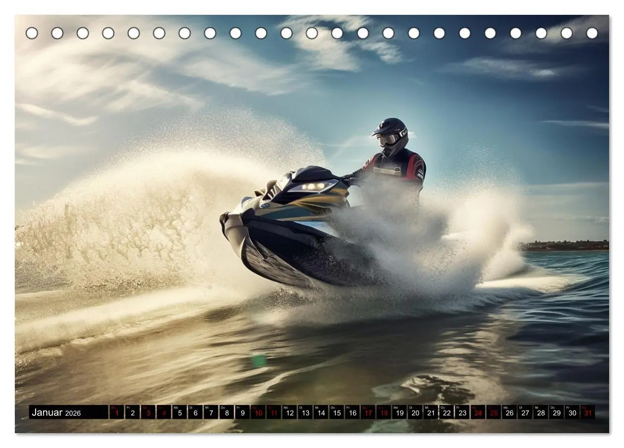 Bild: 9783457532447 | Jetski Power (Tischkalender 2026 DIN A5 quer), CALVENDO Monatskalender