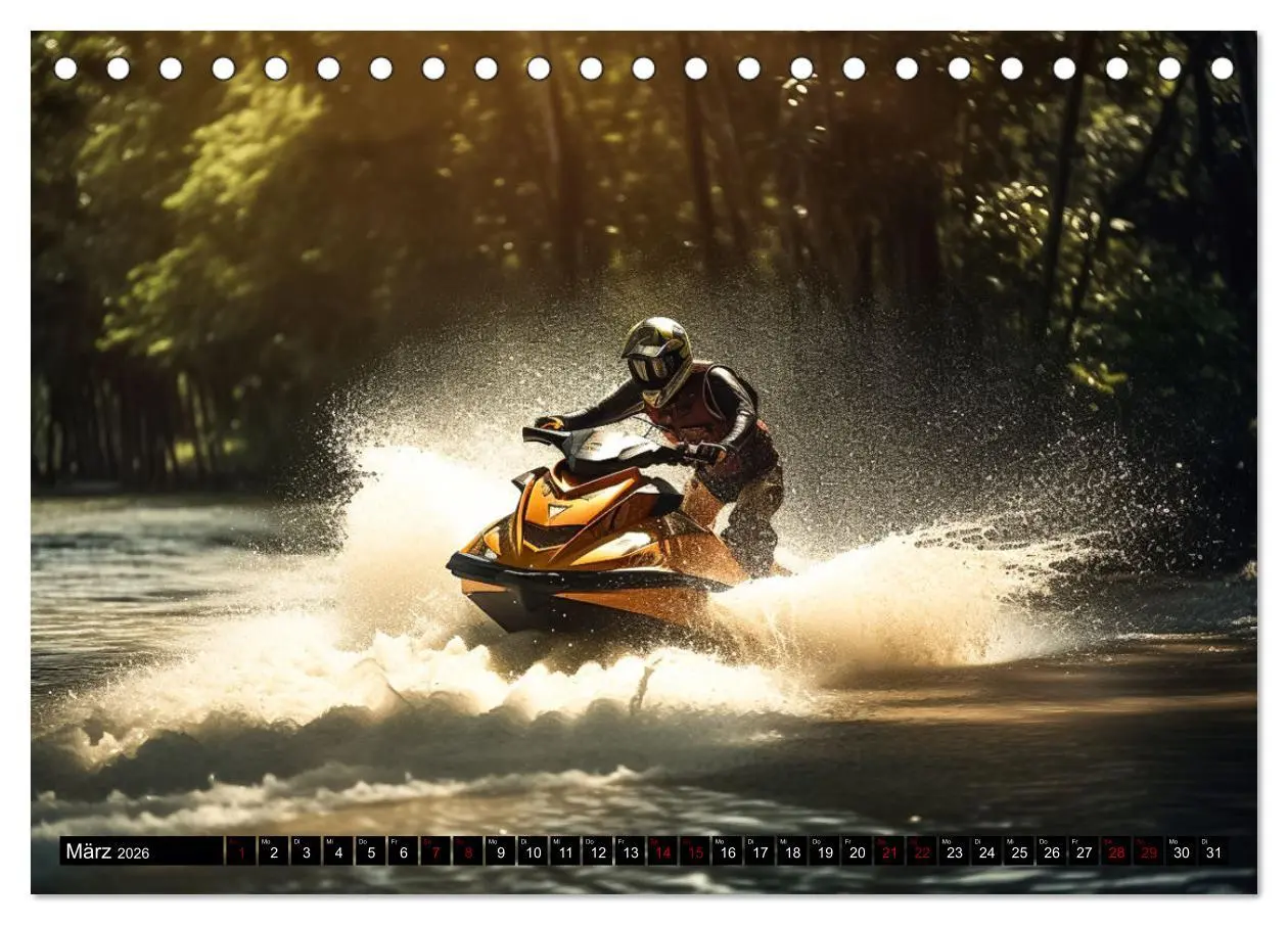 Bild: 9783457532447 | Jetski Power (Tischkalender 2026 DIN A5 quer), CALVENDO Monatskalender