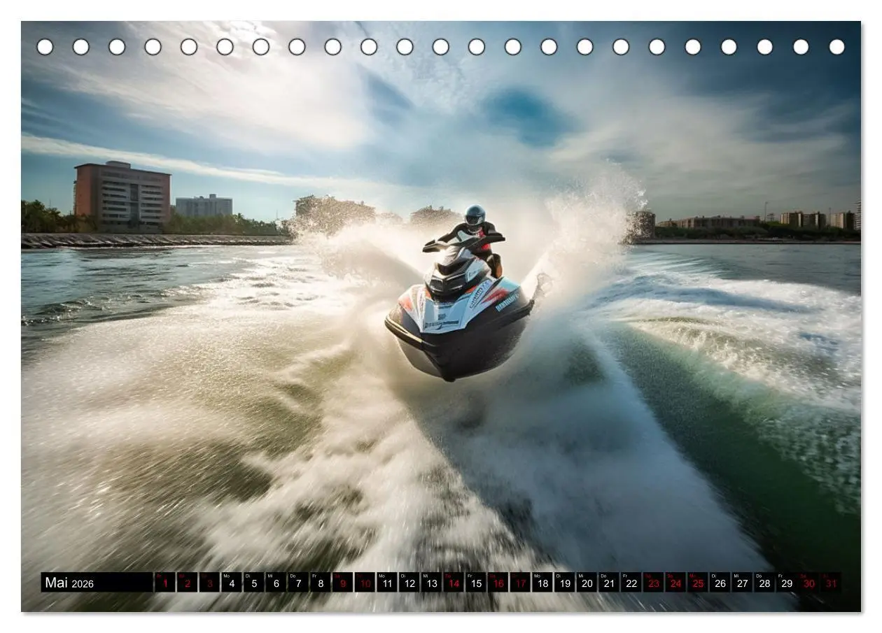 Bild: 9783457532447 | Jetski Power (Tischkalender 2026 DIN A5 quer), CALVENDO Monatskalender