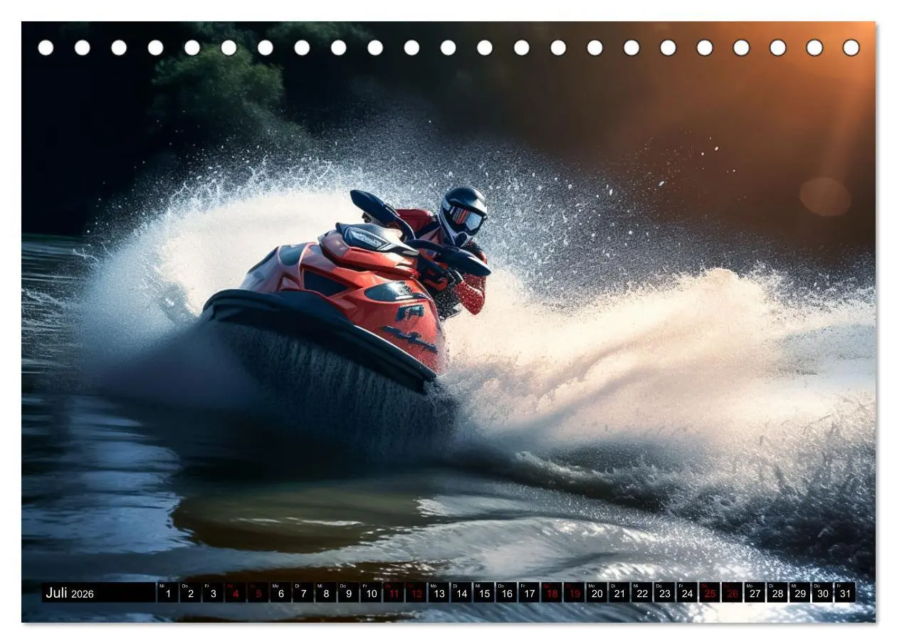 Bild: 9783457532447 | Jetski Power (Tischkalender 2026 DIN A5 quer), CALVENDO Monatskalender