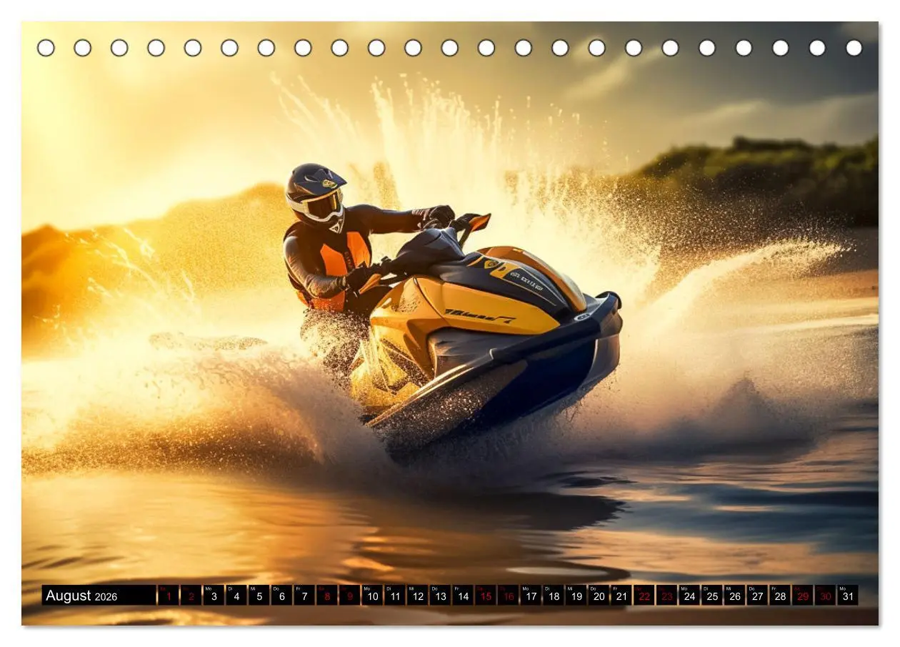 Bild: 9783457532447 | Jetski Power (Tischkalender 2026 DIN A5 quer), CALVENDO Monatskalender