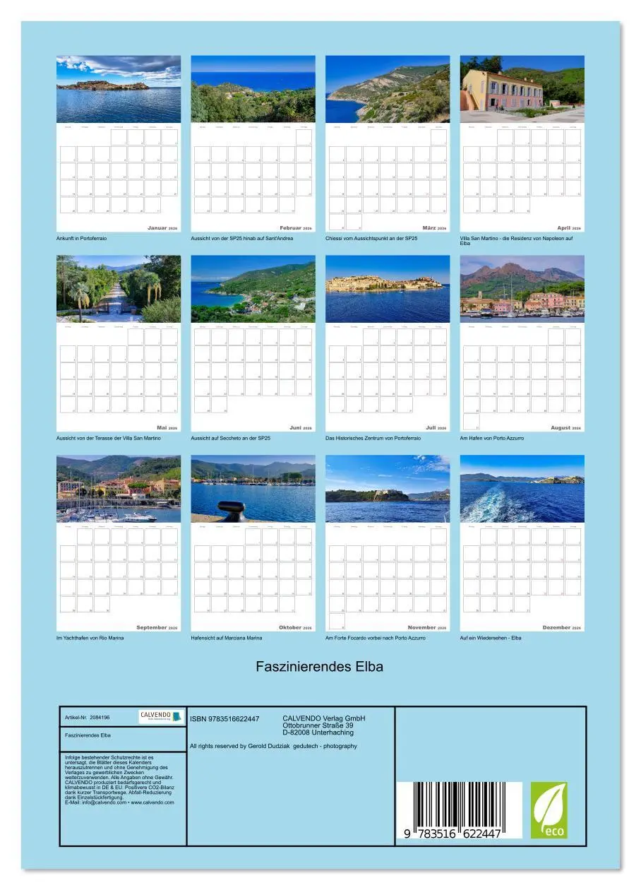Bild: 9783516622447 | Faszinierendes Elba (Wandkalender 2026 DIN A4 hoch), CALVENDO...