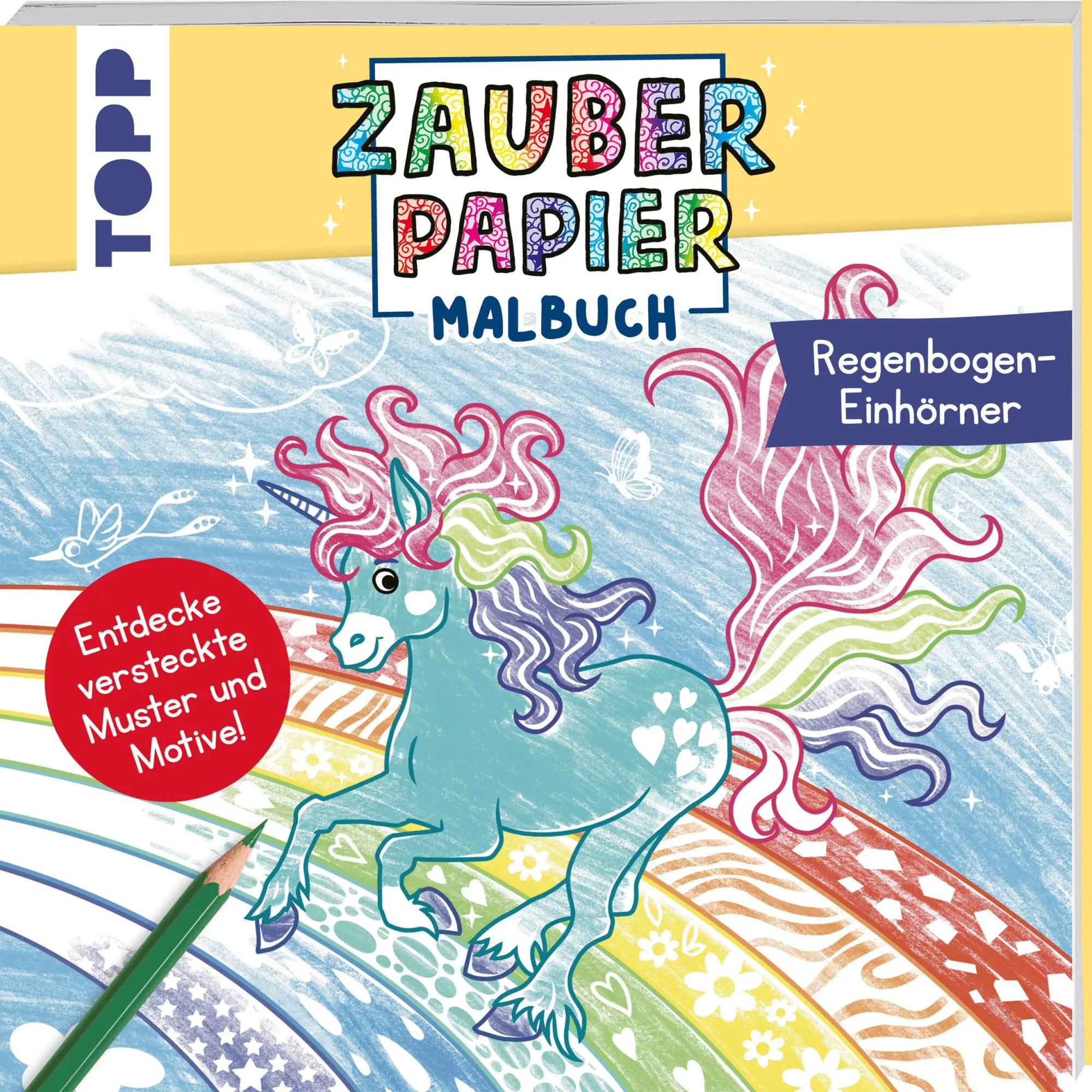 Cover: 9783735892447 | Zauberpapier Malbuch Regenbogen-Einhörner | Bibi Hecher | Taschenbuch