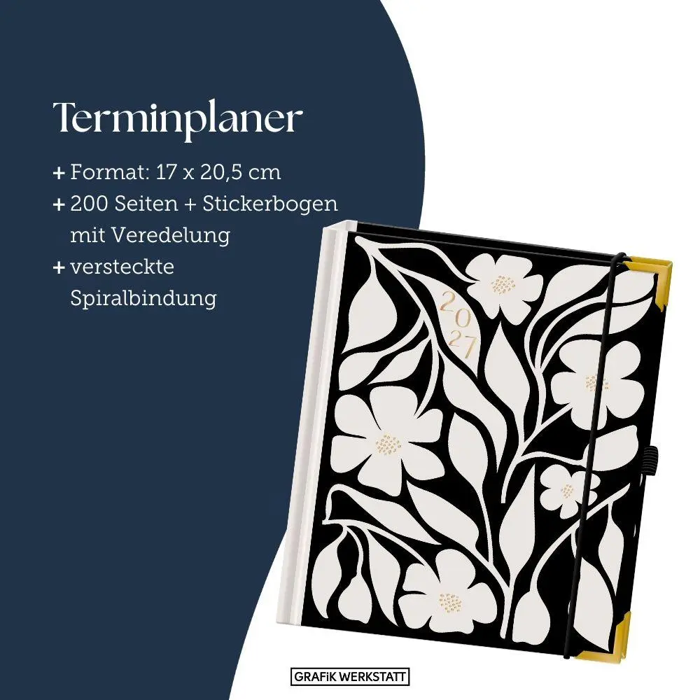 Bild: 9783986362447 | Terminplaner A5 Premium 2027 Blumen | Premium-Terminplaner | Original