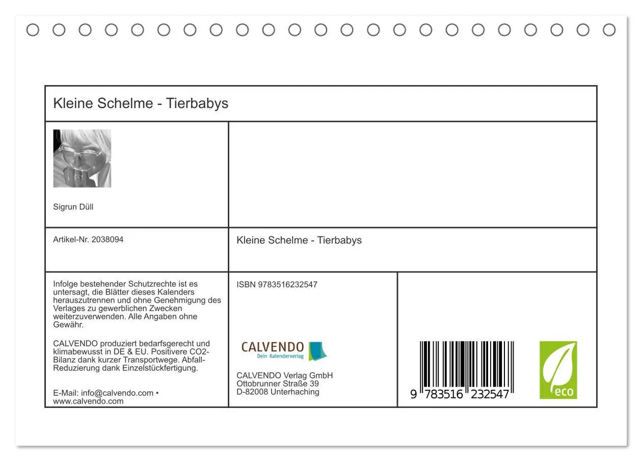 Bild: 9783516232547 | Kleine Schelme - Tierbabys (Tischkalender 2026 DIN A5 quer),...