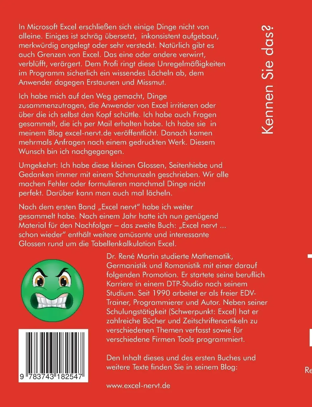 Rückseite: 9783743182547 | Excel nervt schon wieder | René Martin | Taschenbuch | 336 S. | 2017