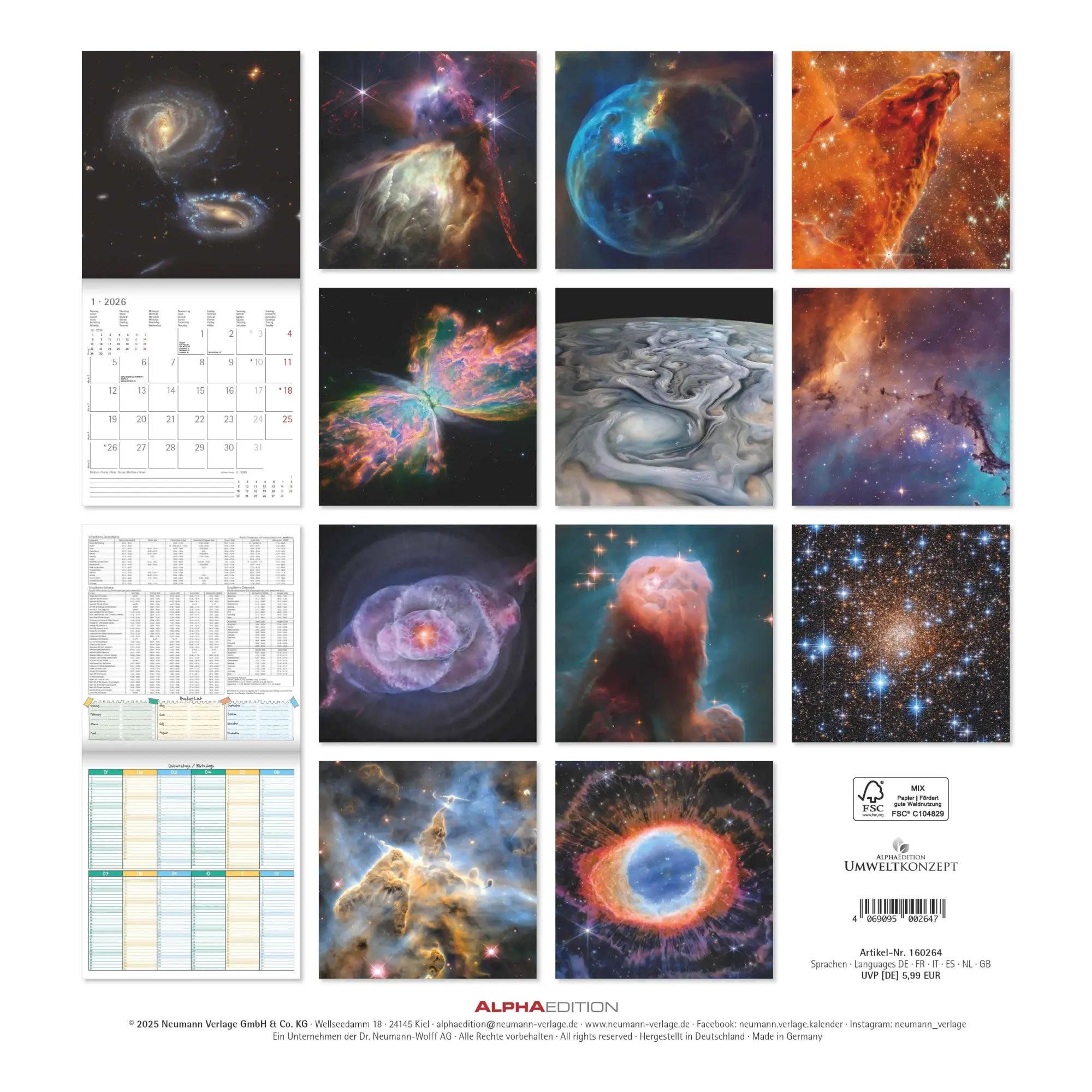 Rückseite: 4069095002647 | Space 2026 - Broschürenkalender 30x30 cm (30x60 geöffnet) -...