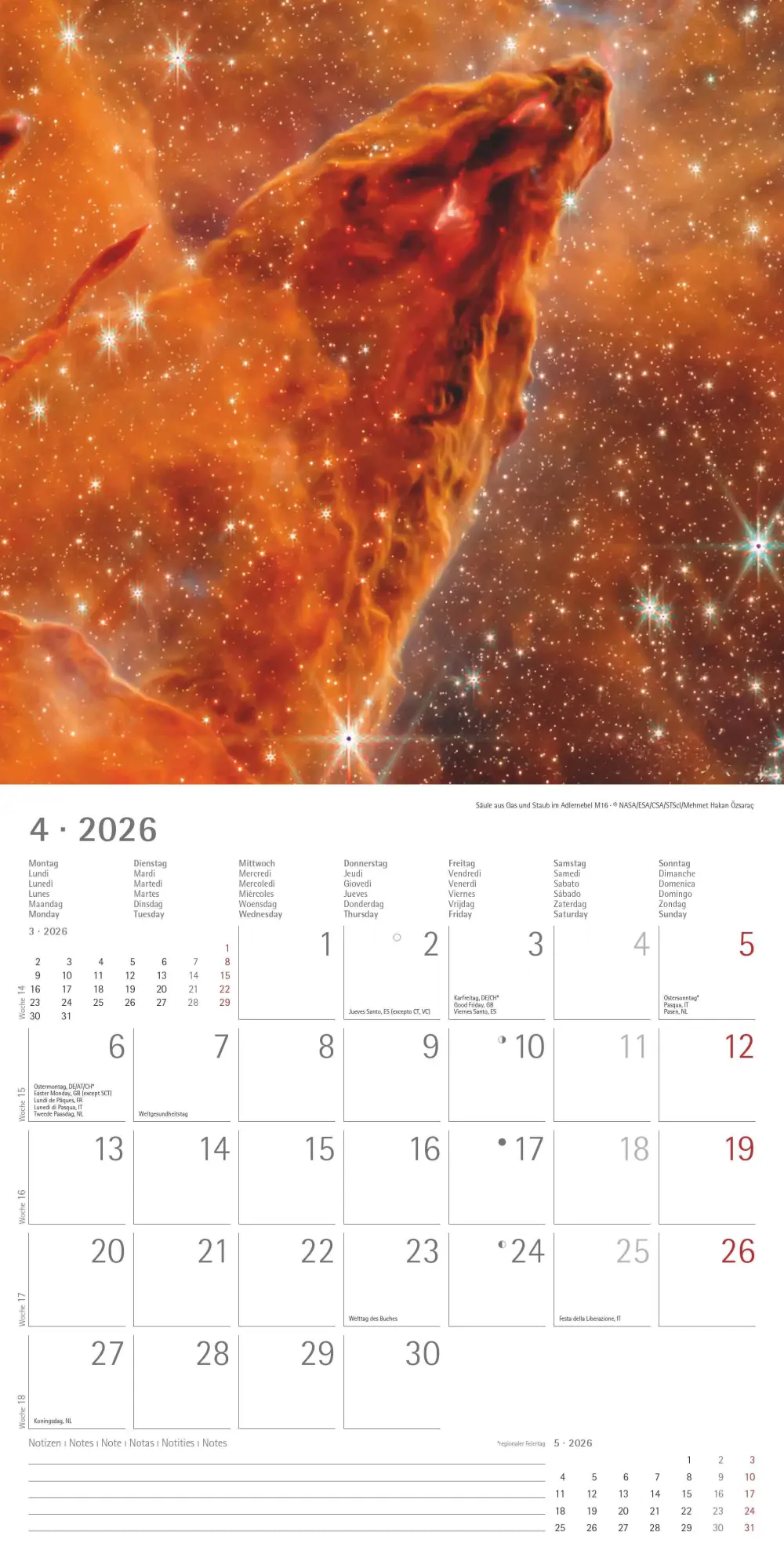 Bild: 4069095002647 | Space 2026 - Broschürenkalender 30x30 cm (30x60 geöffnet) -...