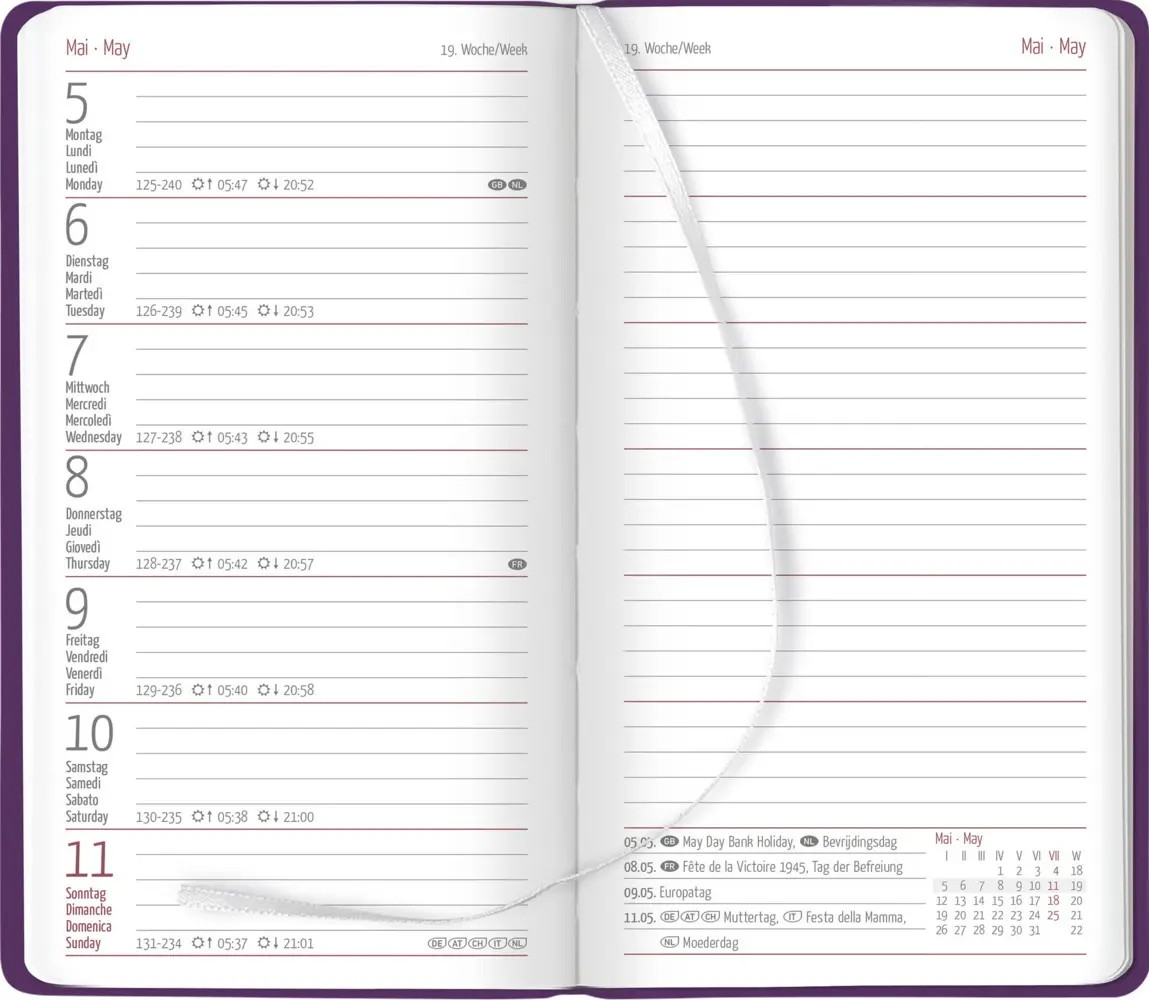 Bild: 4251732342647 | Alpha Edition - Ladytimer Slim Deluxe Purple 2025 Taschenkalender,...