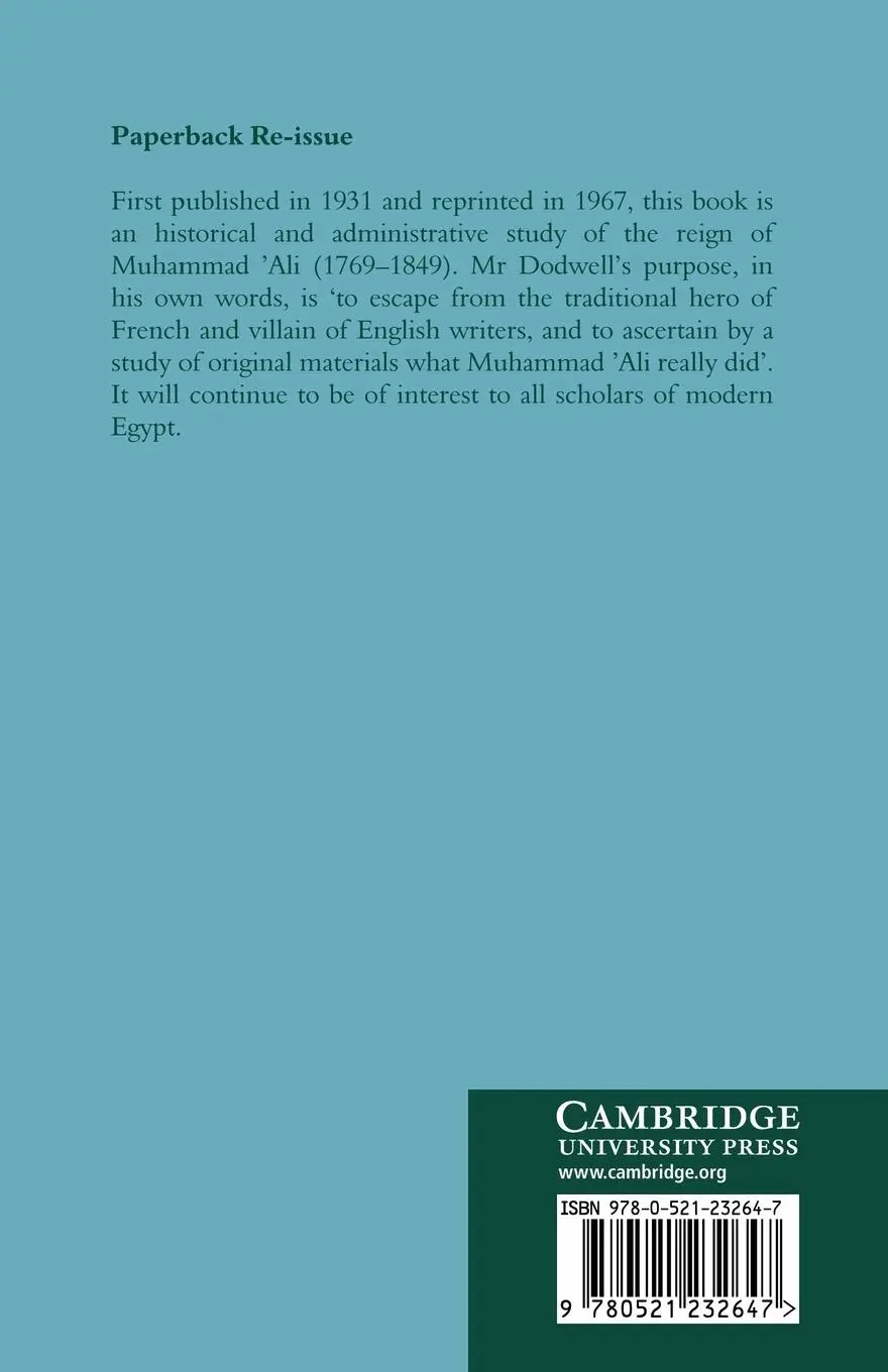 Rückseite: 9780521232647 | The Founder of Modern Egypt | A Study of Muhammad 'Ali | Henry Dodwell