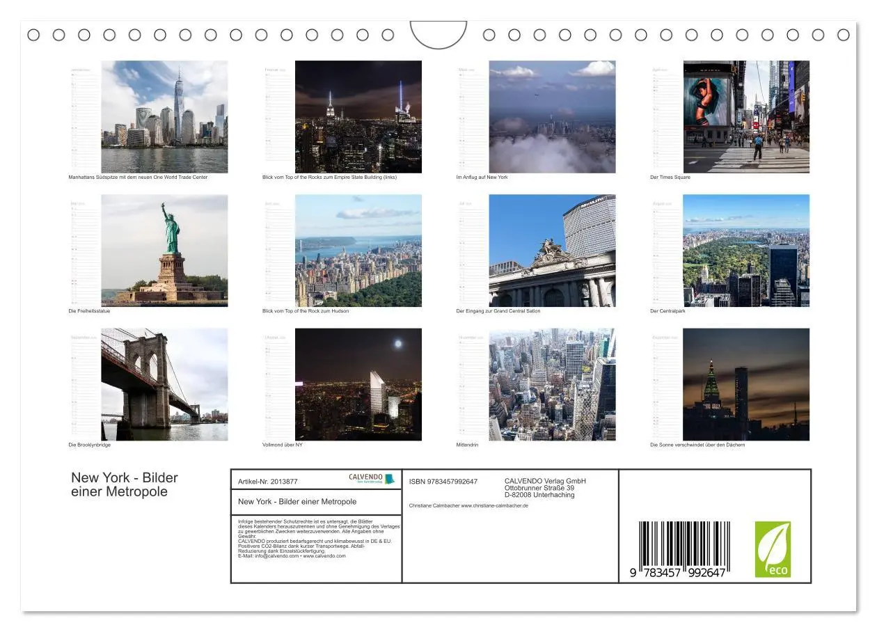 Bild: 9783457992647 | New York - Bilder einer Metropole (Wandkalender 2026 DIN A4 quer),...