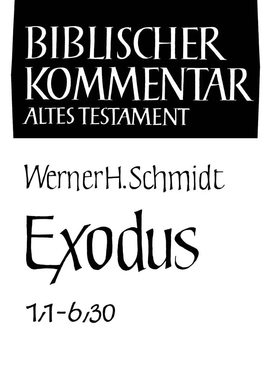 Cover: 9783788722647 | Exodus (1,1-6,30) | Werner H Schmidt | Taschenbuch | VII | Deutsch