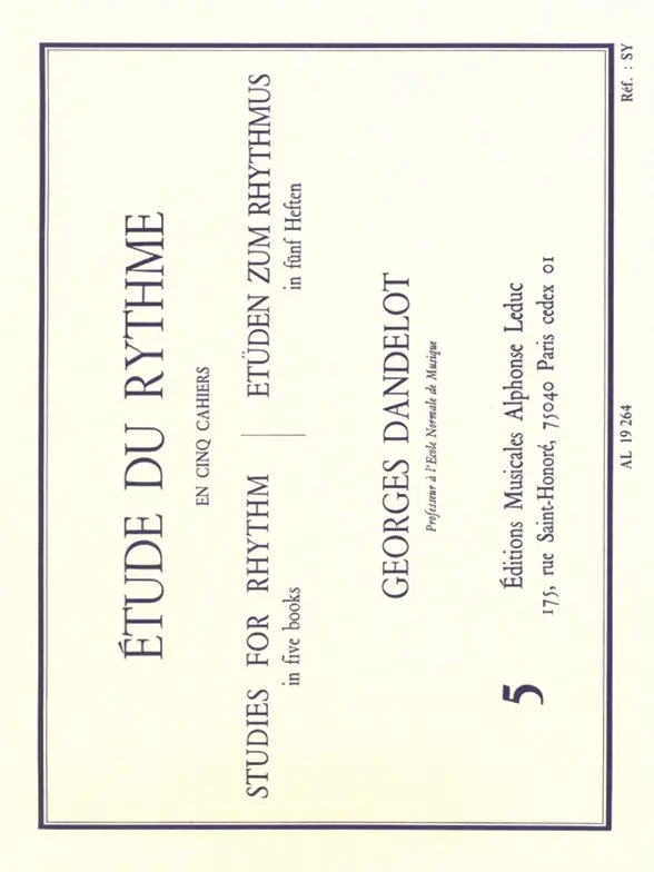 Cover: 9790046192647 | Etude Du Rythme Vol.5 | Georges Dandelot | Etude du Rythme - Dandelot