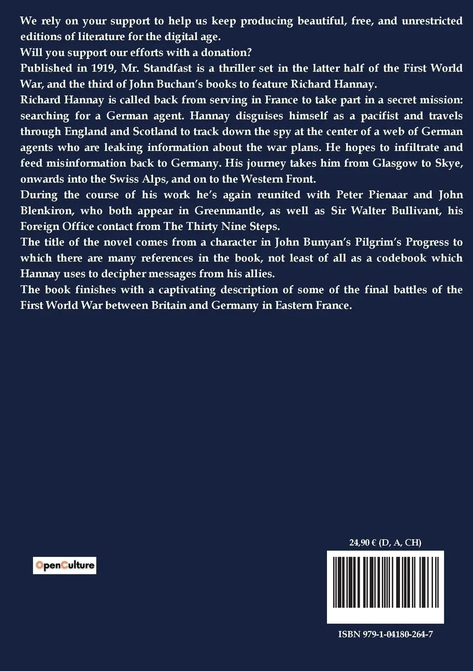 Rückseite: 9791041802647 | Mr. Standfast | John Buchan | Taschenbuch | Englisch | 2023 | Culturea