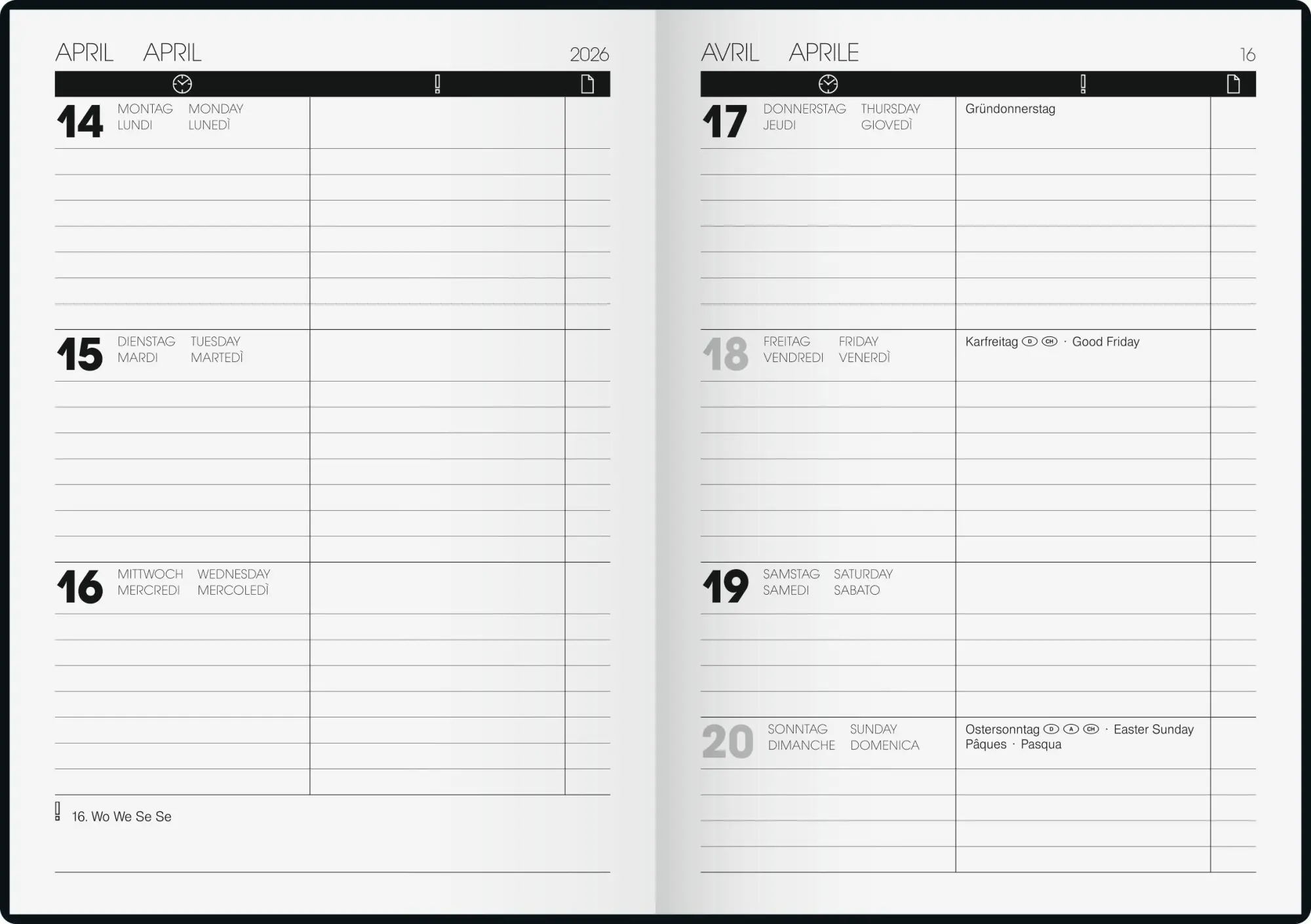Bild: 4061947142747 | BRUNNEN 1072856906 Taschenkalender TimeCenter Mod. 728 2026 A6,...