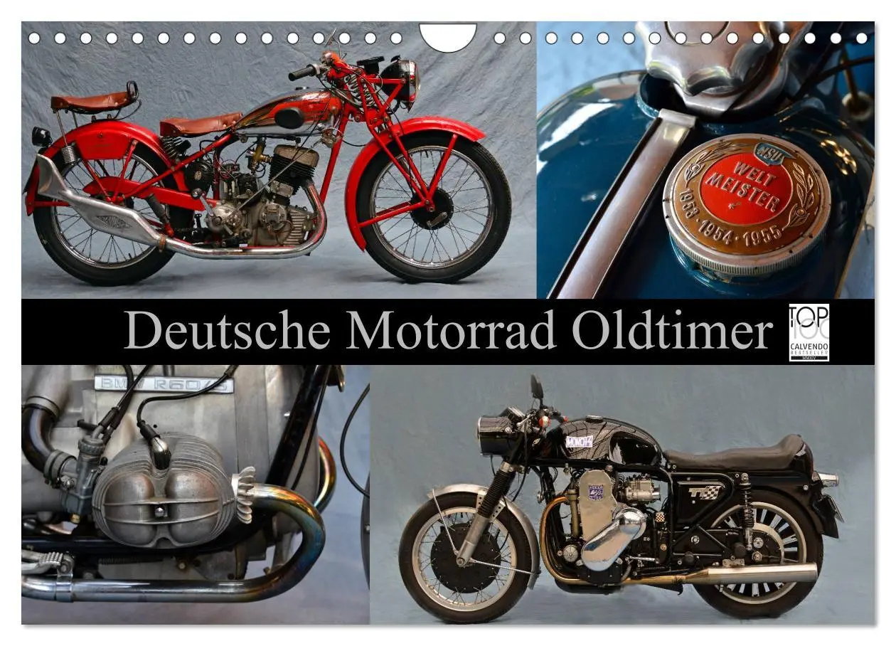 Cover: 9783516212747 | Deutsche Motorrad Oldtimer (Wandkalender 2026 DIN A4 quer),...