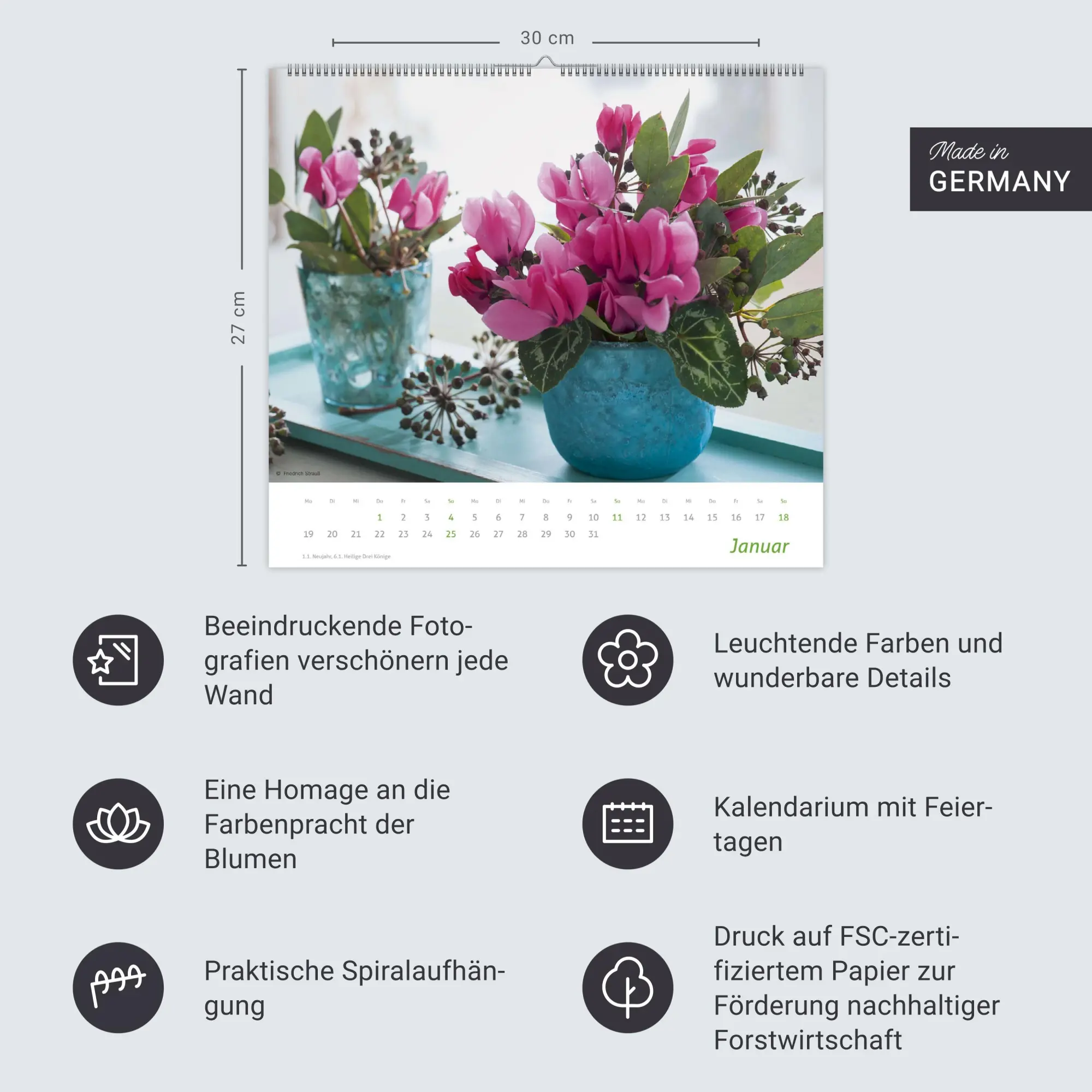 Bild: 9783756412747 | times&amp;more Blumen Bildkalender 2026 | Heye | Kalender | Spiralbindung