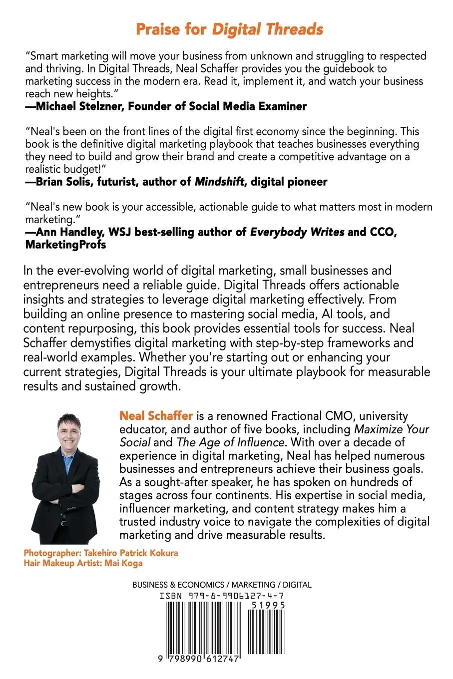 Rückseite: 9798990612747 | Digital Threads | Neal Schaffer | Taschenbuch | Englisch | 2024