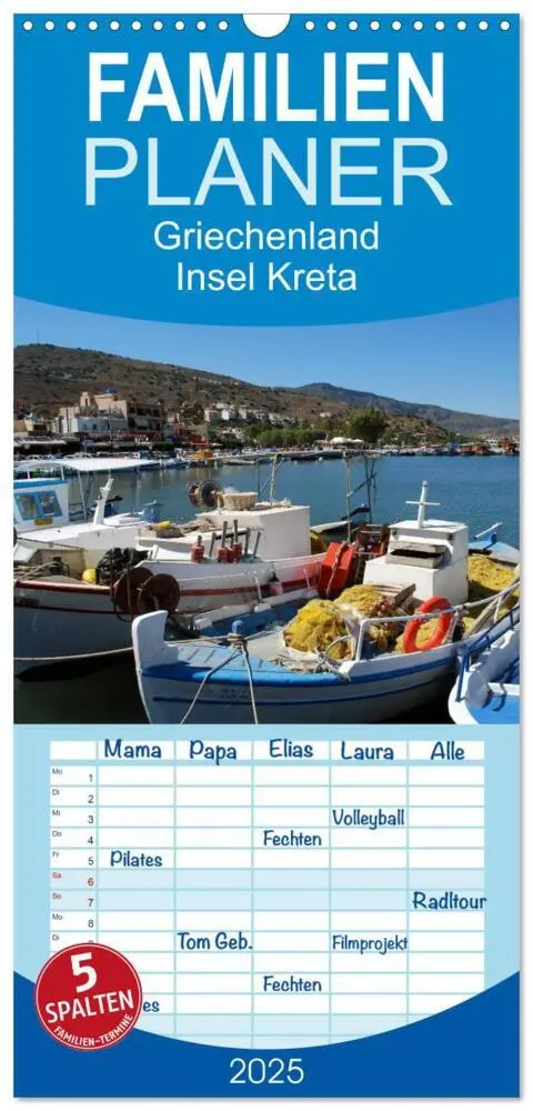 Cover: 9783457112847 | Familienplaner 2025 - Griechenland - Insel Kreta mit 5 Spalten...