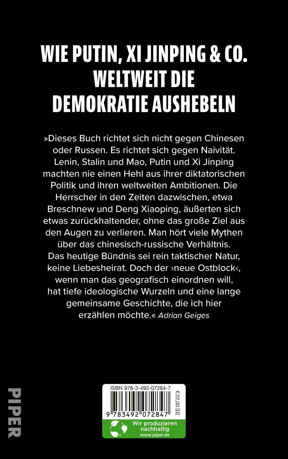 Rückseite: 9783492072847 | Front gegen die Freiheit | Adrian Geiges | Buch | 256 S. | Deutsch
