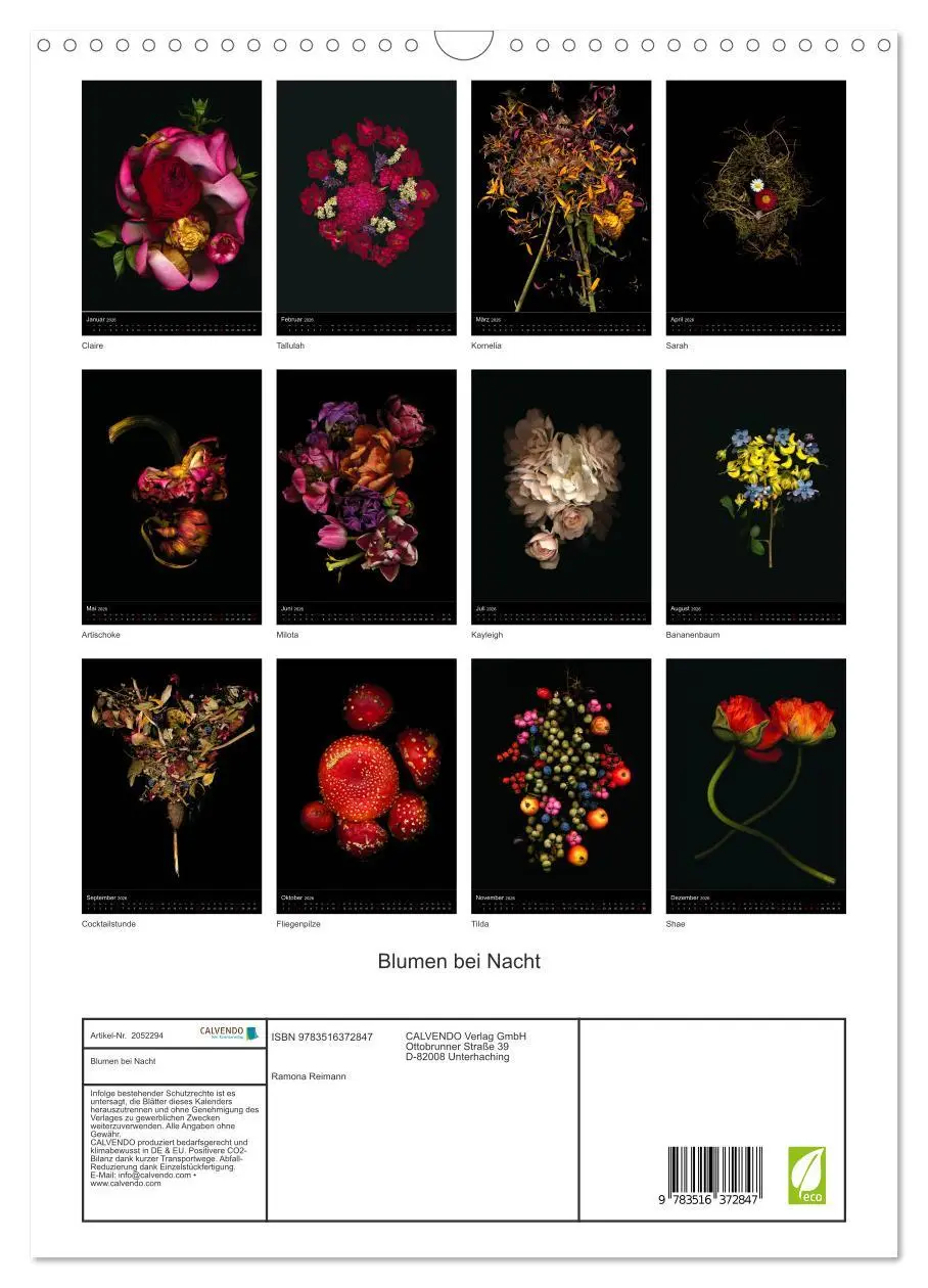 Bild: 9783516372847 | Blumen bei Nacht (Wandkalender 2026 DIN A3 hoch), CALVENDO...