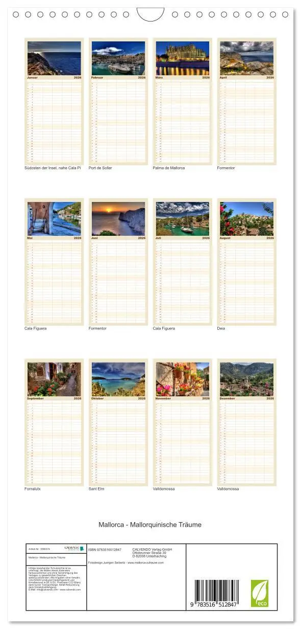 Bild: 9783516512847 | Familienplaner 2026 - Mallorca - Mallorquinische Träume mit 5...