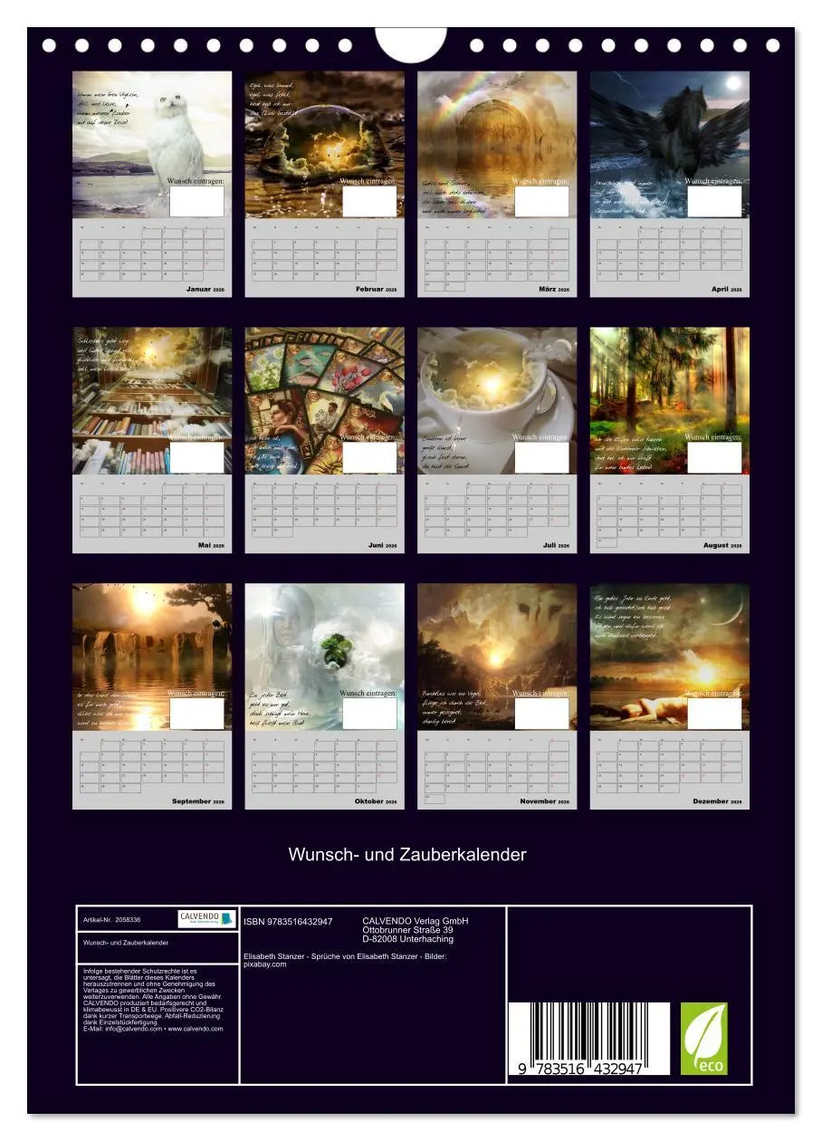 Bild: 9783516432947 | Wunsch- und Zauberkalender (Wandkalender 2026 DIN A4 hoch),...
