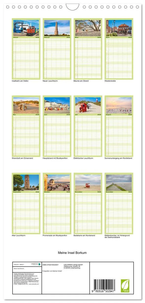Bild: 9783516502947 | Familienplaner 2026 - Meine Insel Borkum mit 5 Spalten...