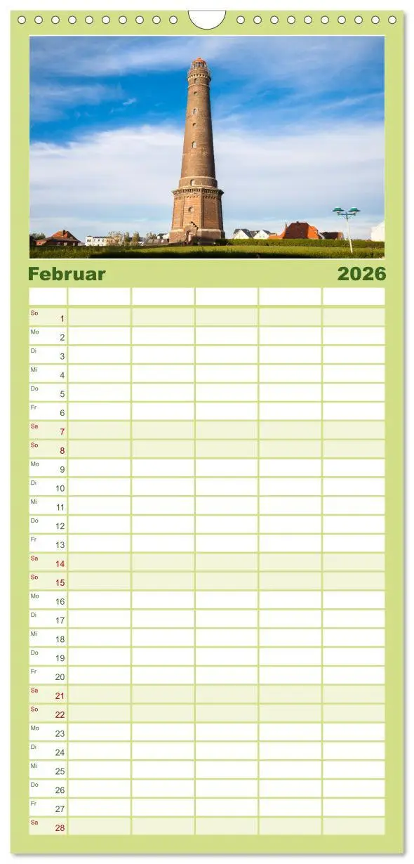 Bild: 9783516502947 | Familienplaner 2026 - Meine Insel Borkum mit 5 Spalten...