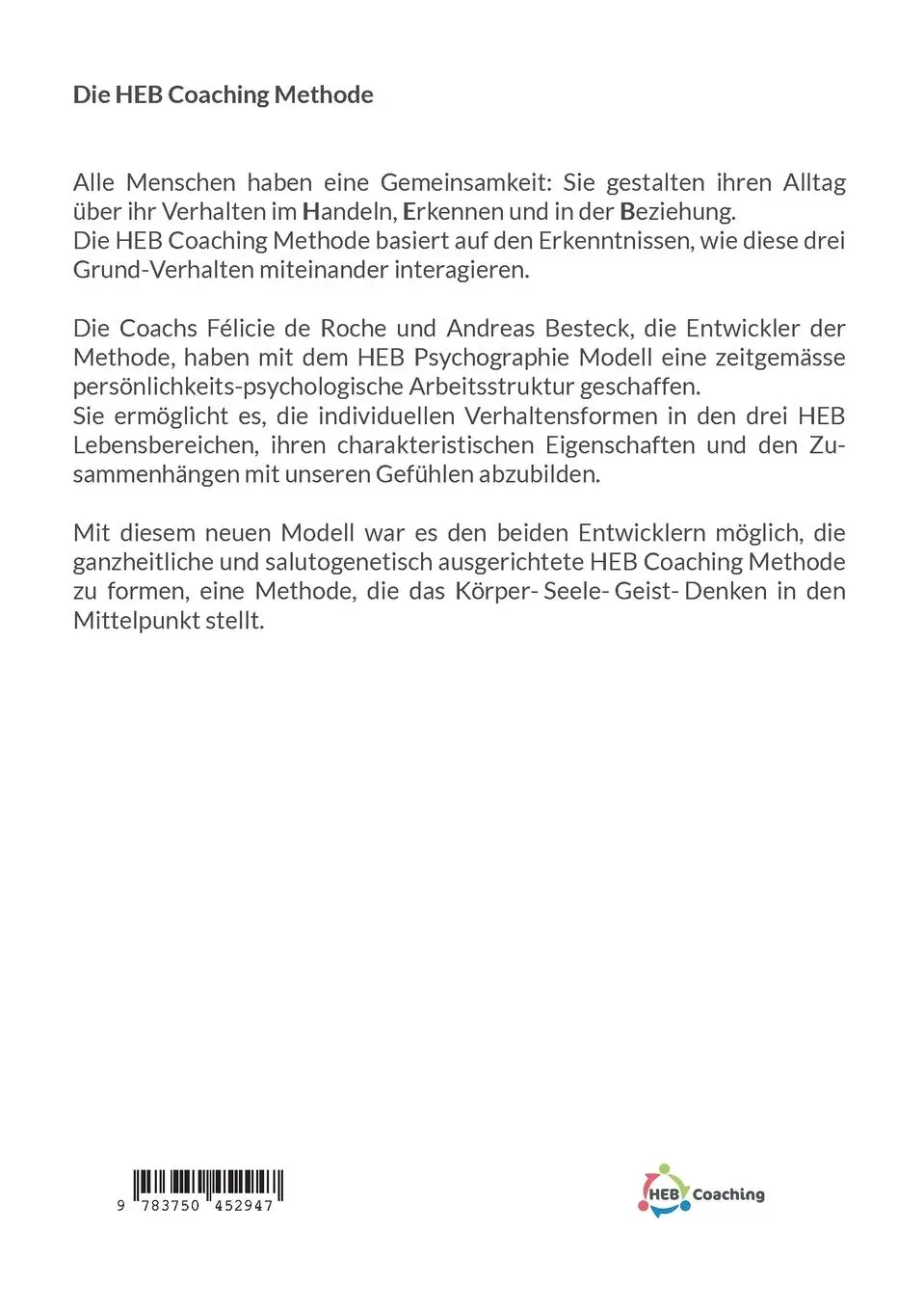 Rückseite: 9783750452947 | Das Ich, Du, Wir in Dir | Die HEB Coaching Methode | Besteck (u. a.)