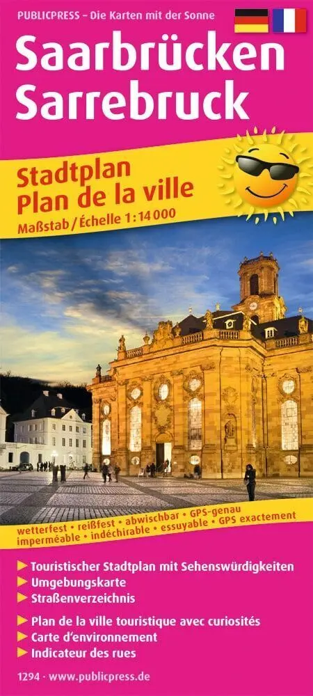 Cover: 9783961322947 | Publicpress Stadtplan Saarbrücken / Sarrebruck, 1:14.000 1:14.000
