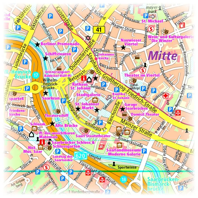 Bild: 9783961322947 | Publicpress Stadtplan Saarbrücken / Sarrebruck, 1:14.000 1:14.000