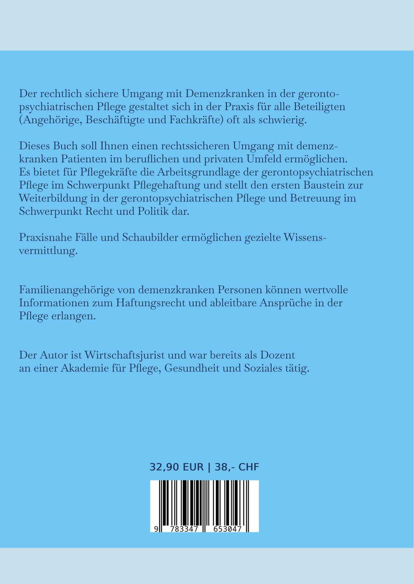 Rückseite: 9783347653047 | Pflegehaftung | Grundlagen des Haftungsrechts in der Pflege | Sachs