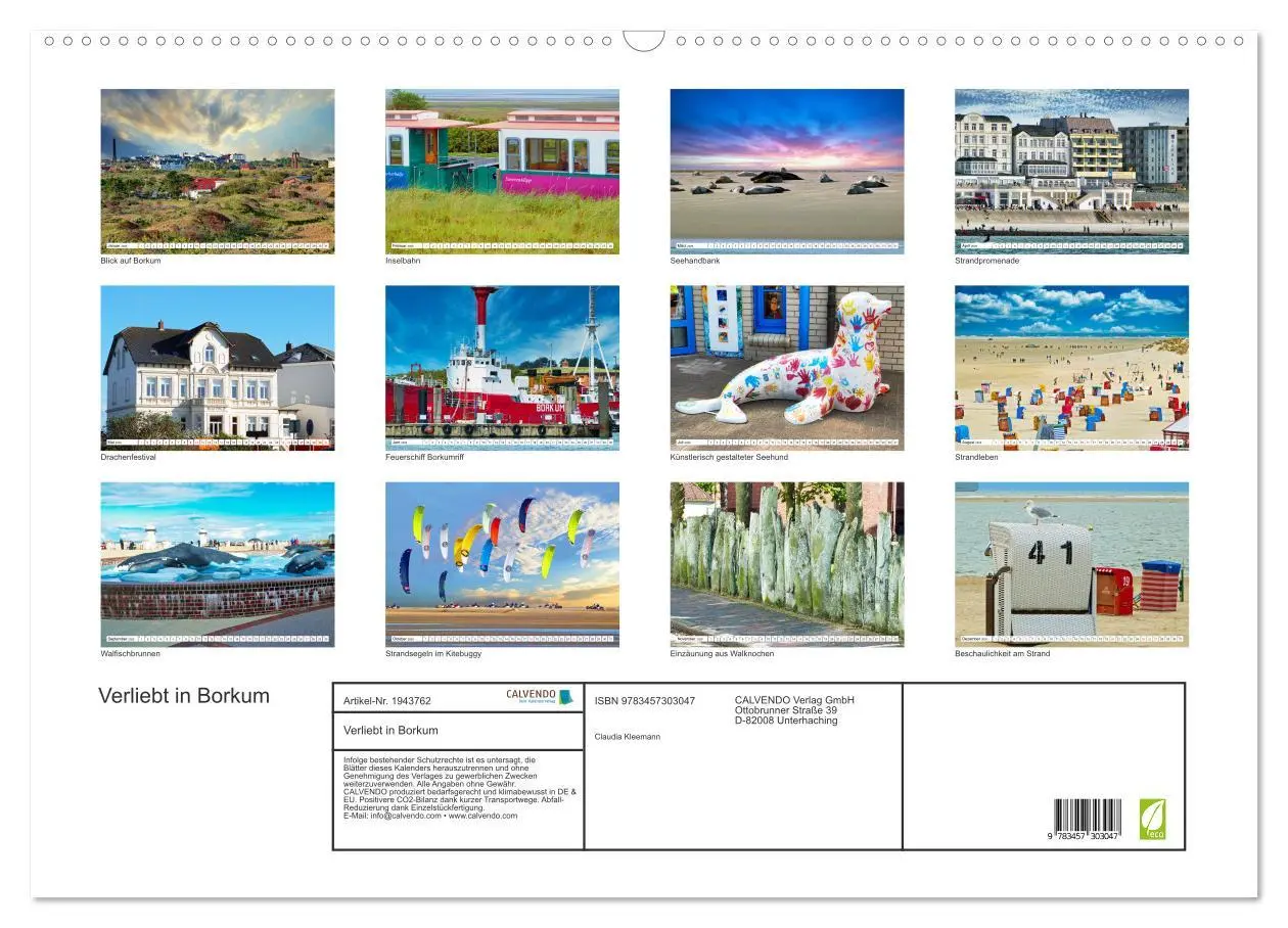 Bild: 9783457303047 | Verliebt in Borkum (Wandkalender 2026 DIN A2 quer), CALVENDO...