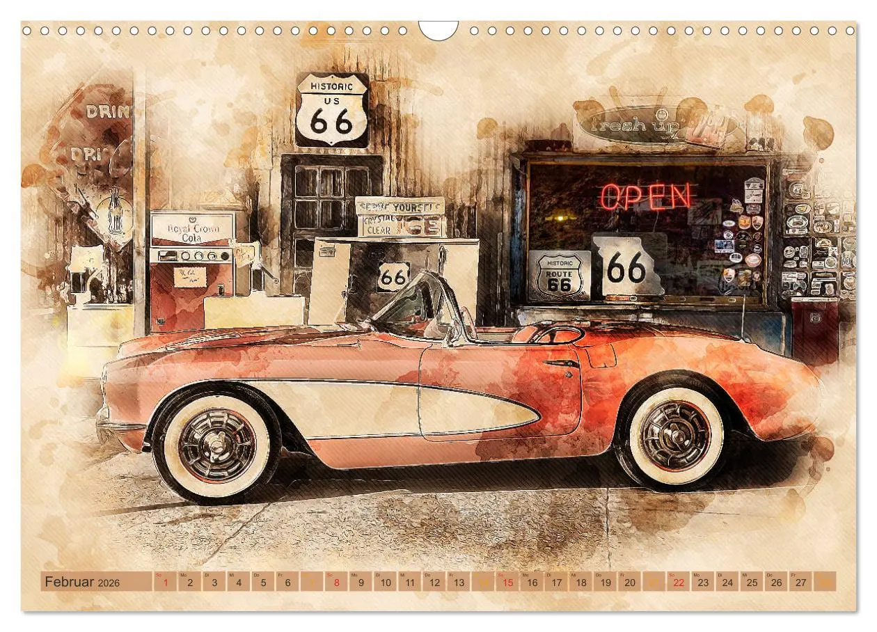Bild: 9783457783047 | Route 66 - 2451 Meilen Nostalgie (Wandkalender 2026 DIN A3 quer),...