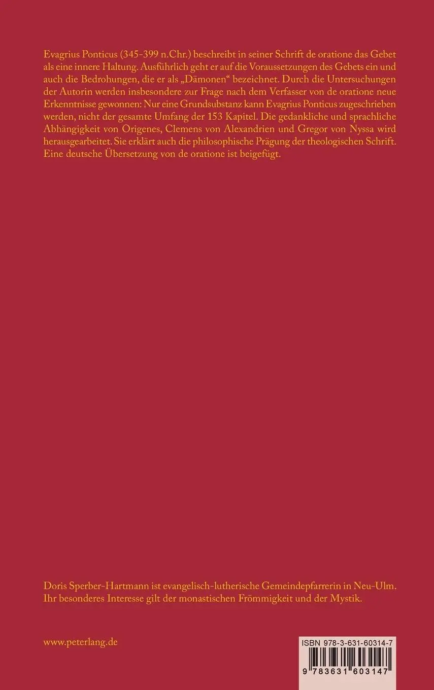 Rückseite: 9783631603147 | Das Gebet als Aufstieg zu Gott | Doris Sperber-Hartmann | Buch | 2011