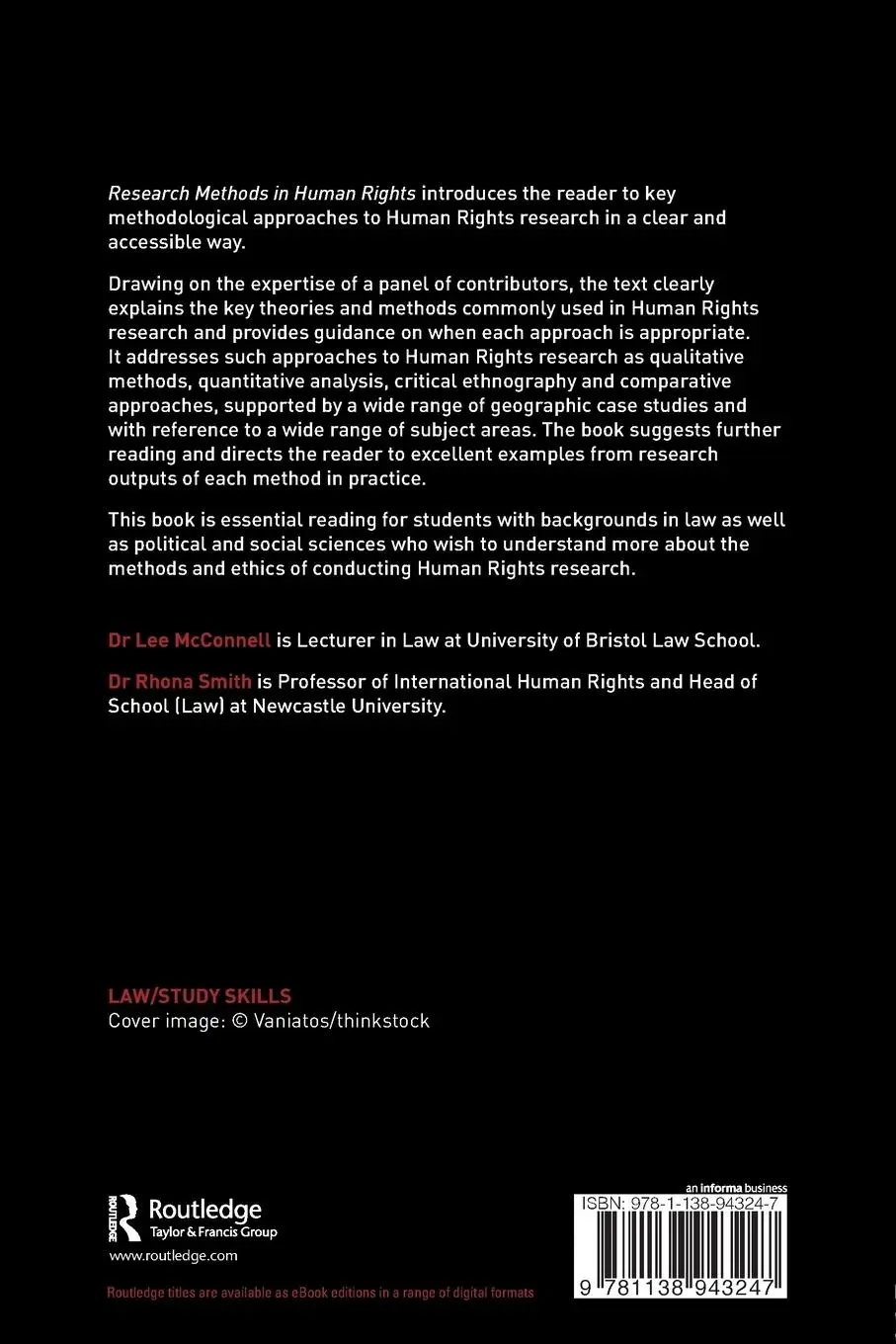 Rückseite: 9781138943247 | Research Methods in Human Rights | Lee McConnell (u. a.) | Taschenbuch