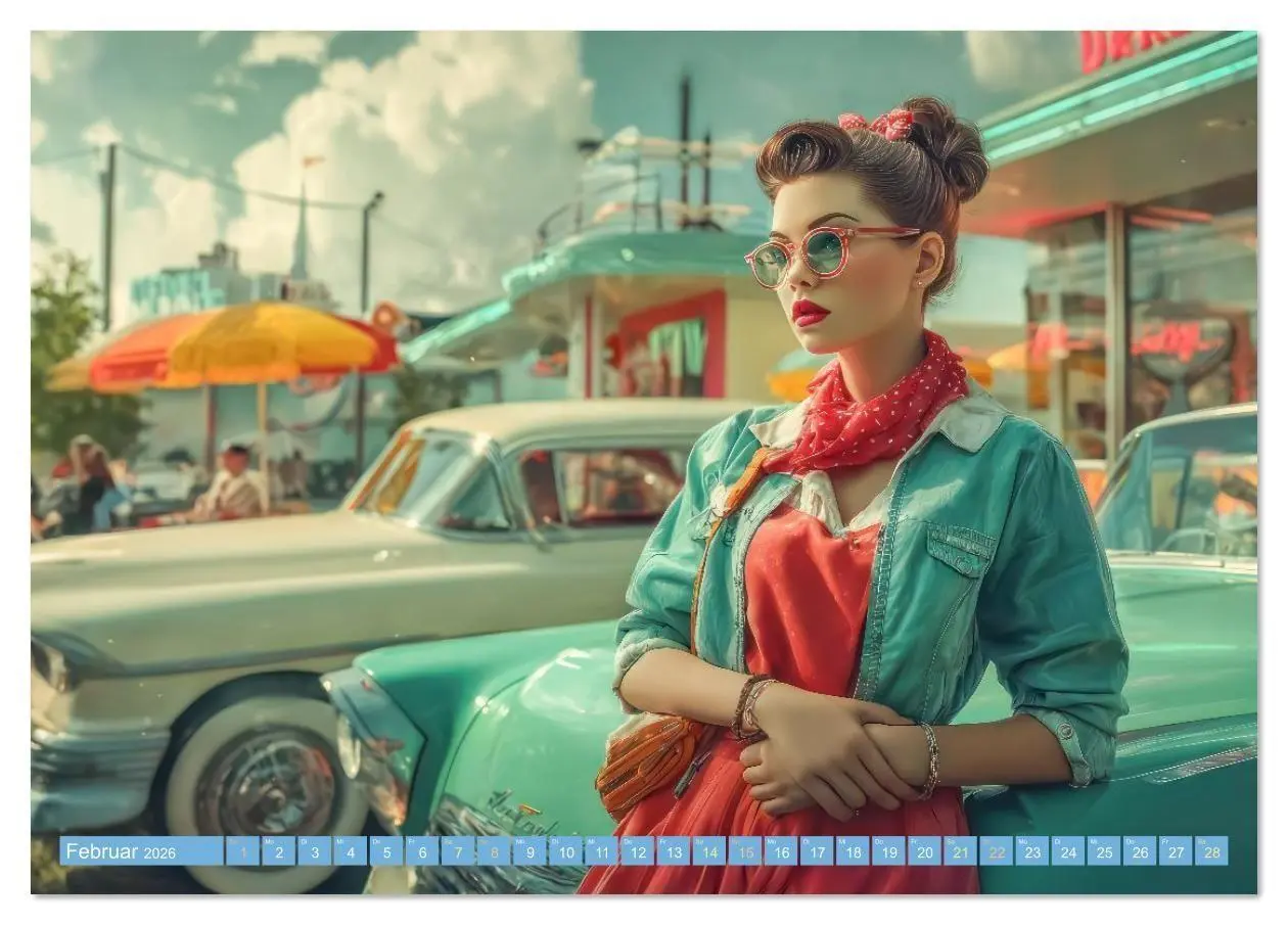 Bild: 9783516613247 | Retro Ästhetik - Pin-up Girls (Tischkalender 2026 DIN A5 quer),...
