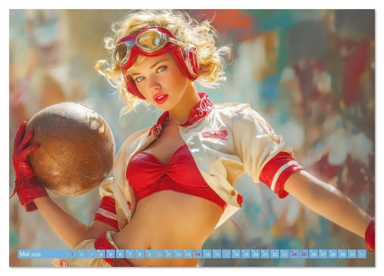 Bild: 9783516613247 | Retro Ästhetik - Pin-up Girls (Tischkalender 2026 DIN A5 quer),...