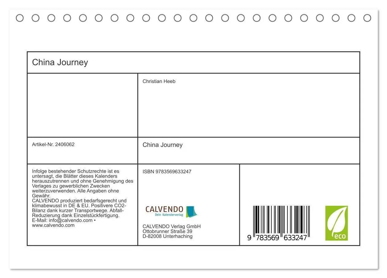 Bild: 9783569633247 | China Journey (Tischkalender 2027 DIN A5 quer), CALVENDO...