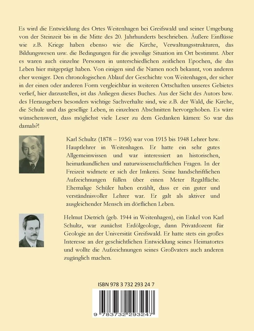 Rückseite: 9783732293247 | Heimatgeschichte von Weitenhagen | eine Chronik | Karl Schultz | Buch