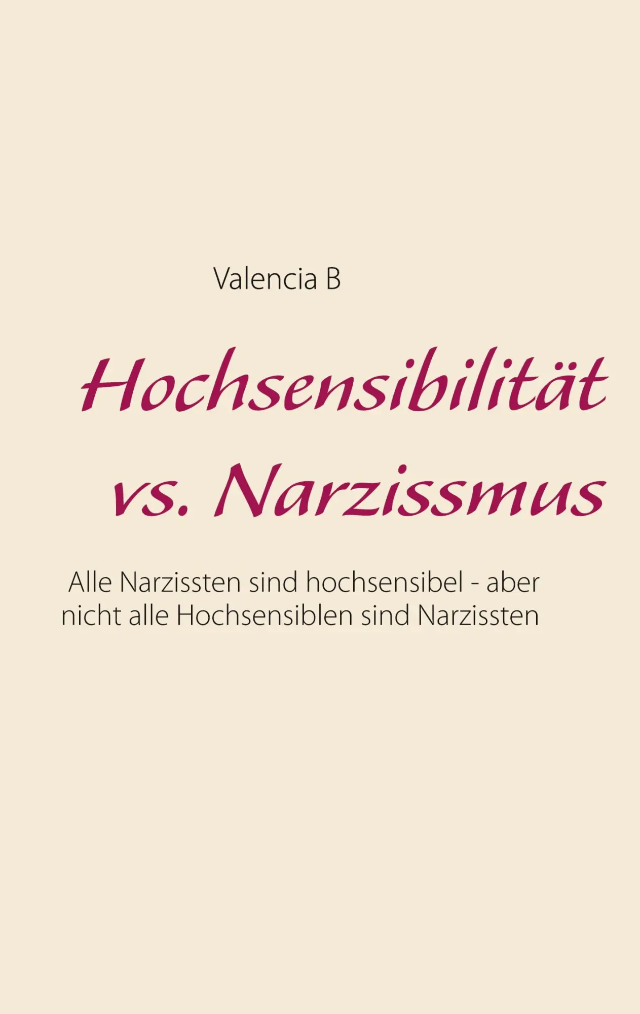 Cover: 9783753463247 | Hochsensibilität vs. Narzissmus | Valencia B | Taschenbuch | Paperback