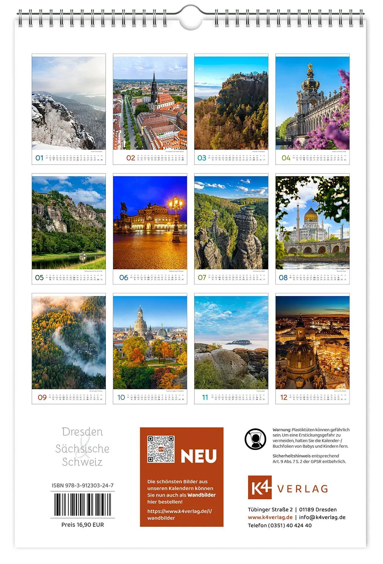 Bild: 9783912303247 | Kalender Dresden und Sächsische Schweiz 2027 | Peter Schubert | 2027