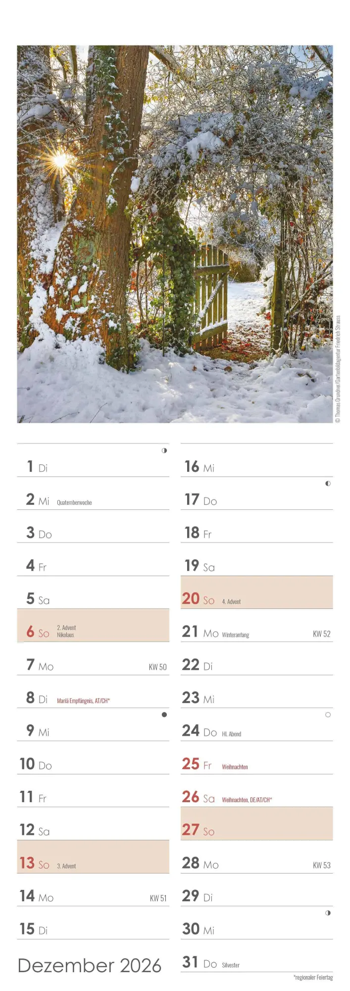 Bild: 4069095003347 | Gartenzauber 2026 - Streifenkalender 15x42 cm - mit viel Platz für...