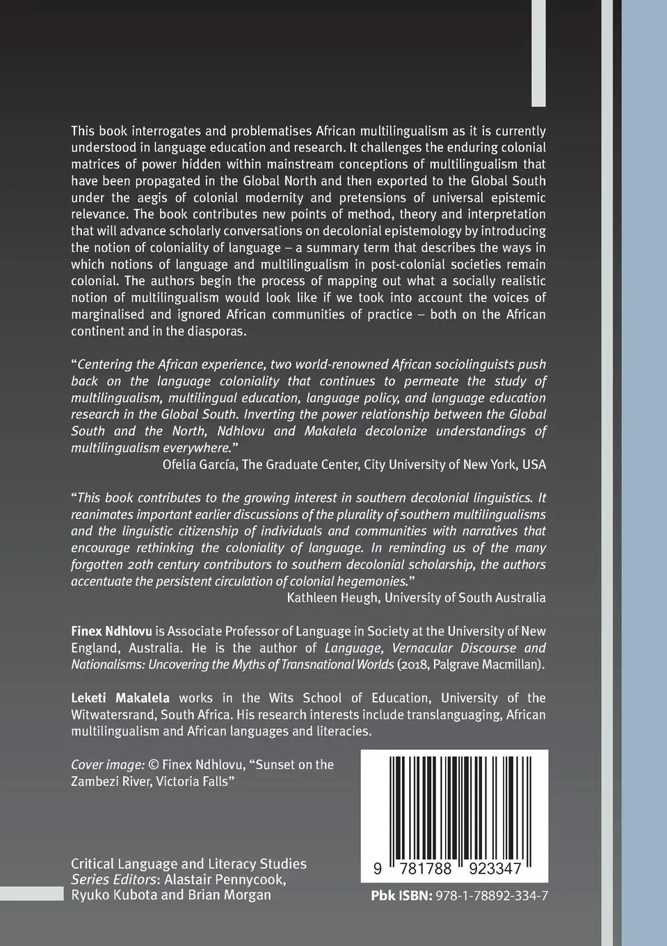 Rückseite: 9781788923347 | Decolonising Multilingualism in Africa | Finex Ndhlovu (u. a.) | Buch