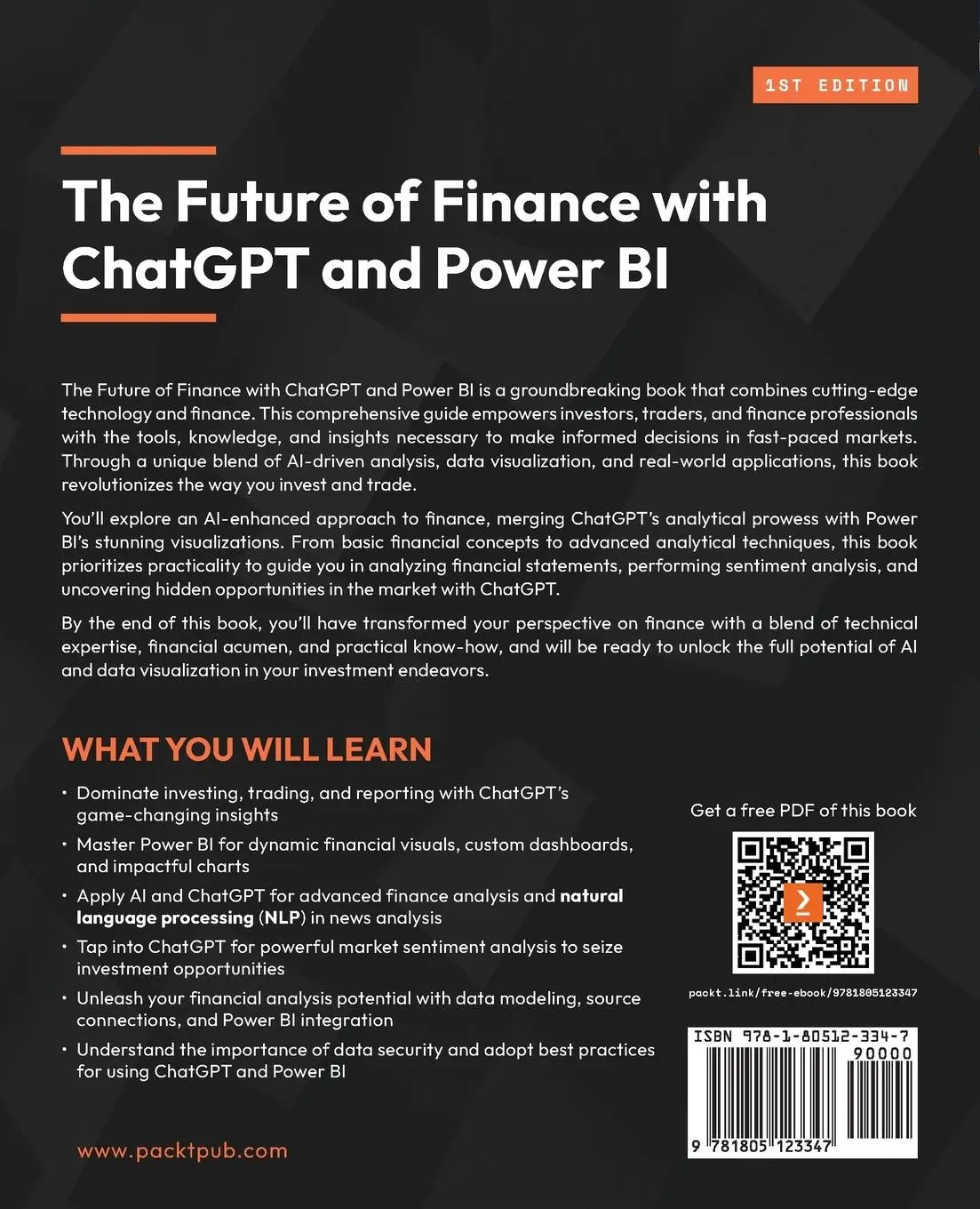 Rückseite: 9781805123347 | The Future of Finance with ChatGPT and Power BI | James Bryant (u. a.)