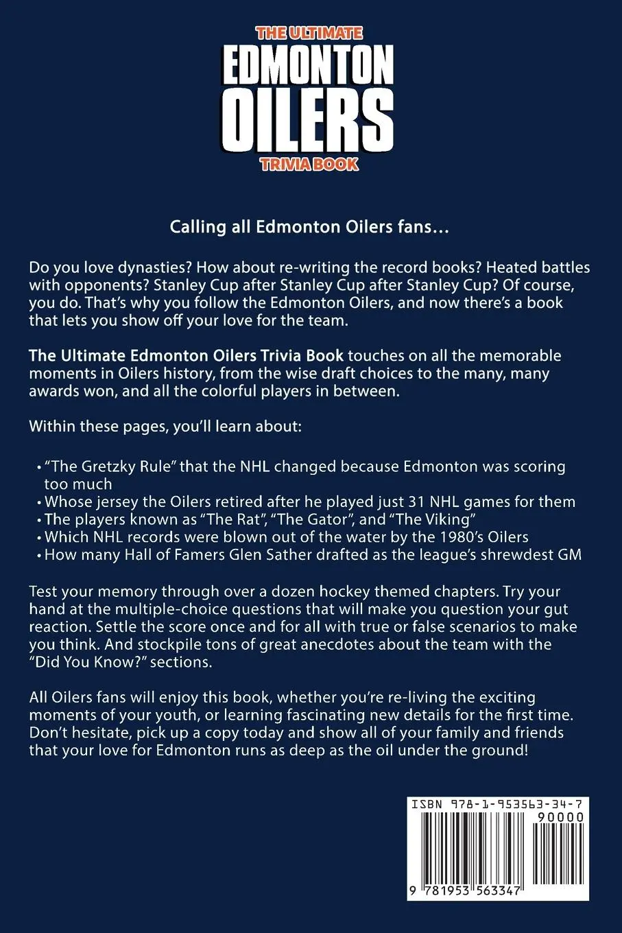 Rückseite: 9781953563347 | The Ultimate Edmonton Oilers Trivia Book | Ray Walker | Taschenbuch