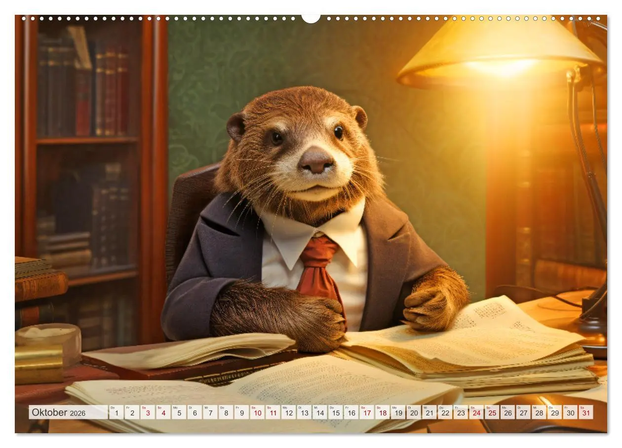 Bild: 9783457513347 | Otter bei der Arbeit (Wandkalender 2026 DIN A2 quer), CALVENDO...