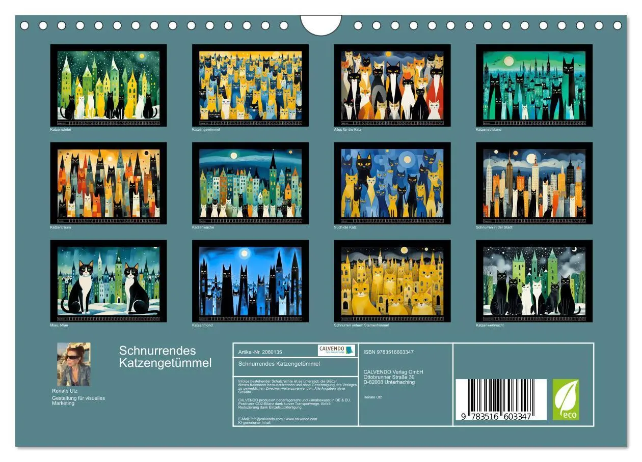 Bild: 9783516603347 | Schnurrendes Katzengetümmel (Wandkalender 2026 DIN A4 quer),...