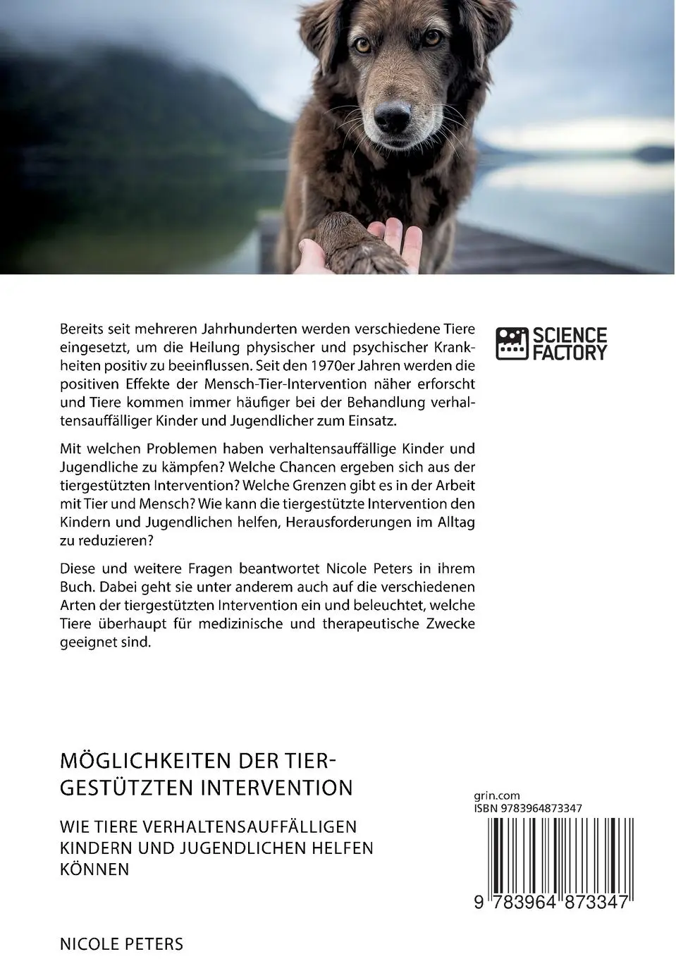 Rückseite: 9783964873347 | Möglichkeiten der tiergestützten Intervention. Wie Tiere...